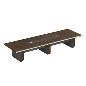 Table De Réunion Luxury 360X155X76Cm - Chêne Foncé / Gris Déstockage
