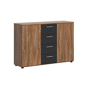Commode Martina 2 - Chêne / Noir