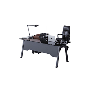 Bureau De Direction Shiraz Avec Caisson - Noir