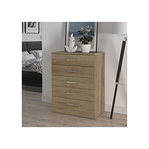Commode Panama Avec 5 Tiroirs - Chêne