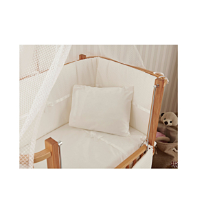 Berceau Mood 50X90Cm Avec Matelas Et Moustiquaire Naturel - Ecru