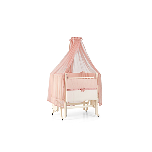 Berceau Mood 50X90Cm Avec Matelas Et Moustiquaire - Blanc/Rose