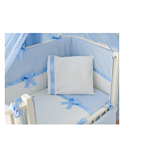 Berceau Mood 50X90Cm Avec Matelas Et Moustiquaire - Blanc/Bleu