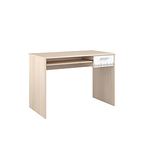 Bureau Charly Avec 1 Tiroir + Tablette Coulissante - Chêne / Blanc Bureau Junior