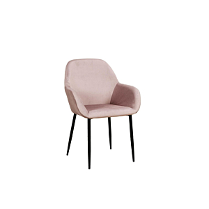 Fauteuil Giulia En Velours Côtèle 59X44,5X84Cm - Rose Clair