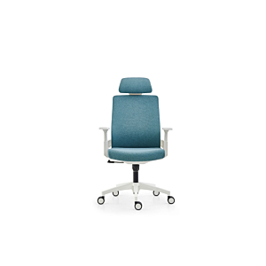 Fauteuil Président Bari Avec Accoudoirs Blancs