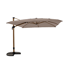Parasol Déporté Rotatif Roof Effet Bois - Taupe