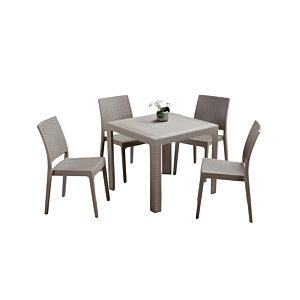 Set Table Carrée Saturno + 4 Chaises Meubles jardin