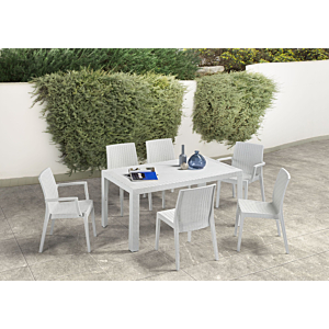 Set Table Rectangulaire Urano + 6 Chaises Tables et chaises de jardin