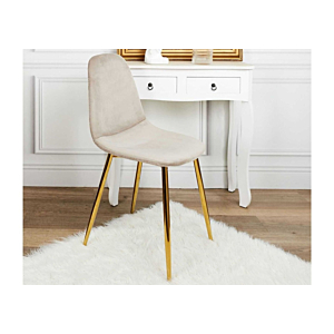 Chaise Pieds Dore - Beige