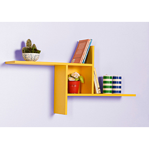 Étagère Murale + Niche Zigzag - Jaune