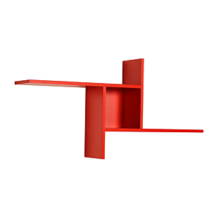 Étagère Murale Avec Niche Zigzag - Rouge