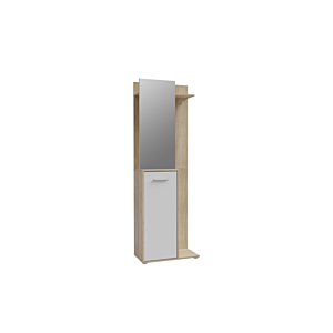 Vestiaire Areel Avec Miroir +1 Porte - Chêne / Blanc