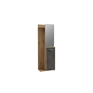 Vestiaire Areel Miroir + Porte - Chêne / Gris