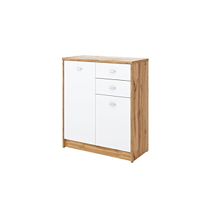 Commode 4-You 2 Portes + 2 Tiroirs - Chêne / Blanc