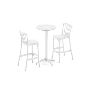 Table Haute Moon Ronde - Blanc 