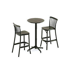 Table Haute Moon Ronde - Noir 