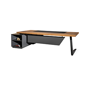 Bureau Directionnel Droit Oscar Z - Chêne / Gris 