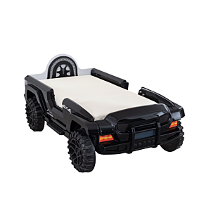 Lit Voiture Jeep 90X190Cm Avec Sommier - Noir Chambre enfant