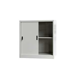 Armoire Steel 85X40X90Cm - Gris/Blanc 
