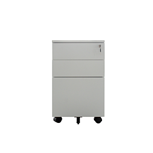 Caisson Mobile Steel 3 Tiroirs - Gris/Blanc