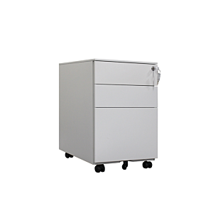 Caisson Mobile Steel 3 Tiroirs - Gris/Blanc