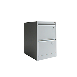 Classeur Dossiers 2 Tiroirs Steel - Gris/Blanc Mobilier Pro