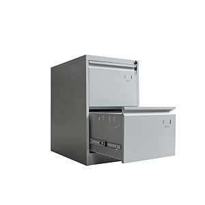 Classeur Dossiers 2 Tiroirs Steel - Gris/Blanc
