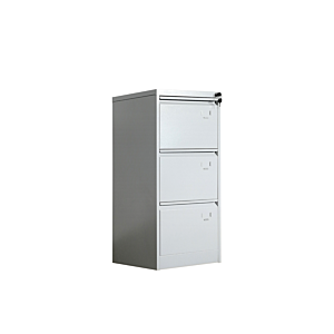 Classeur Dossiers 3 Tiroirs Steel - Gris/Blanc
