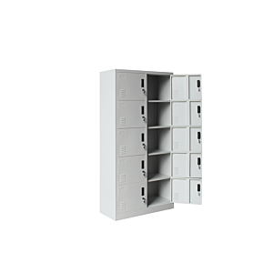 Casier Steel 10 Portes - Gris / Blanc