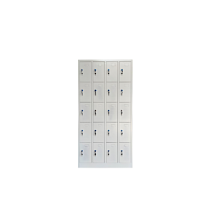 Casier Steel 20 Portes - Blanc / Gris