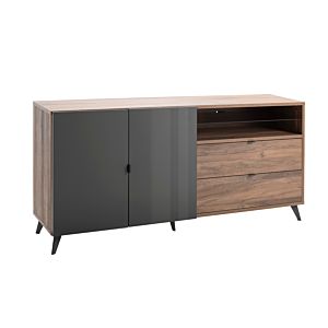 Buffet Infinito - Gris Anthracite / Marron Salon et séjour