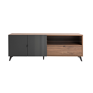 Meuble Tv Infinito - Gris Anthracite / Marron Déstockage