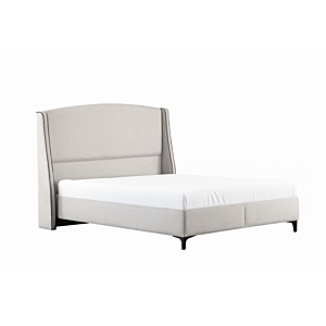 Lit Coffre Nia 160X200Cm - Gris Clair / Noir