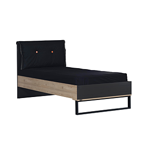 Lit Boss 120X200Cm Avec Sommier - Gris Foncé / Beige