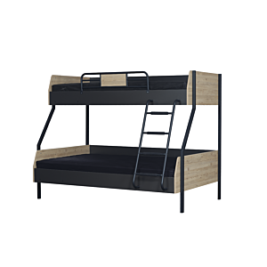 Lit Superposé Boss 120X200Cm - Gris Foncé / Beige