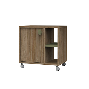 Caisson Greta 1 Porte + 2 Niches - Beige / Vert CHAMBRE ENFANT