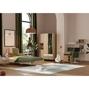 Caisson Greta 1 Porte + 2 Niches - Beige / Vert