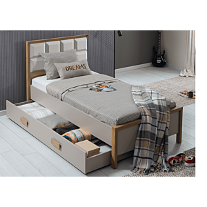 Tiroir Pour Lit De 90X200Cm Huga - Beige / Chêne 