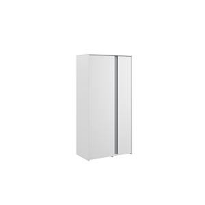 Armoire Pirouette 2 Portes - Blanc / Gris / Rose DÉSTOCKAGE