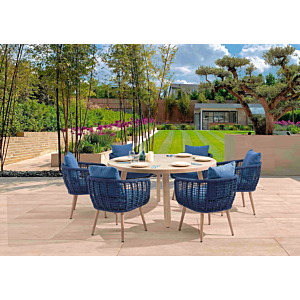 Set Table Avec 6 Chaises Apple - Bleu