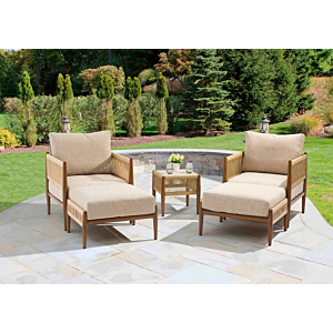 Set Relax Oslo 2 Fauteuils +2 Reposes Pieds Et Table Basse - Beige