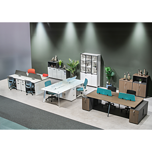 Workstation 4 Places Shiraz - Blanc