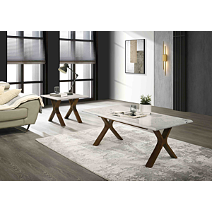 Table Basse Marcella - Blanc / Marron