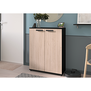 Commode Celest 2 Portes - Oak / Noir