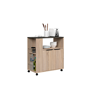 Desserte Cuisine Fumay Avec Roulettes - Oak Déstockage