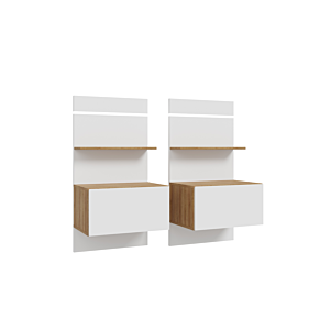 Set De 2 Tables De Chevet Suspendues Lenybelardo - Chêne / Blanc Essentiel HIVER