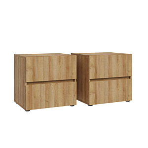 Set De 2 Tables De Chevet Lenybelardo - Chêne / Blanc