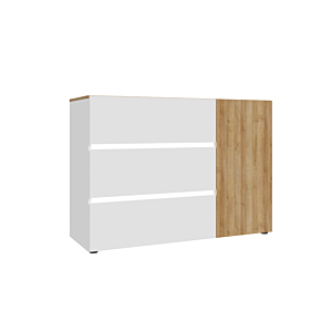 Commode Lenybelardo - Chêne / Blanc Essentiel HIVER