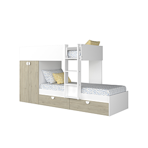 Lit Superposé Flip 90X190Cm - Beige / Blanc